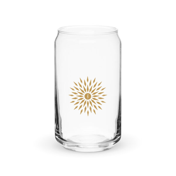 Can-shaped glass with the Sun | Drink to remember